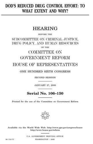 DOD's Reduced Drug Control Effort To What Extent and Why?