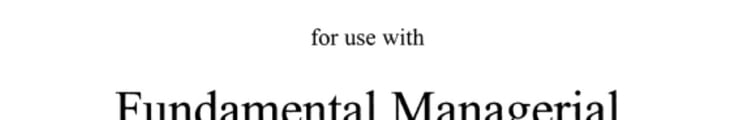 Study Guide for Use with Fundamental Managerial Accounting Concepts