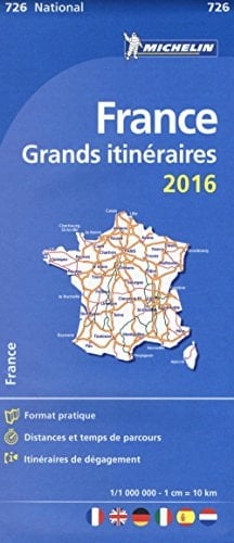 Mapa National Francia Grandes itinerarios (Mapas National Michelin) (French Edition)