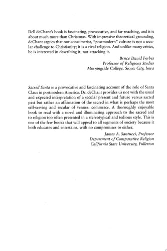 The Sacred Santa Religious Dimensions of Consumer Culture