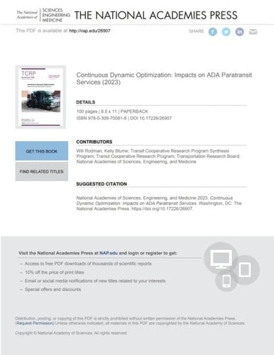 Continuous Dynamic Optimization: Impacts on ADA Paratransit Services