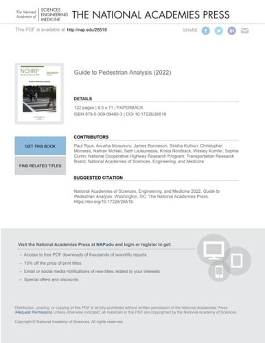 Guide to Pedestrian Analysis