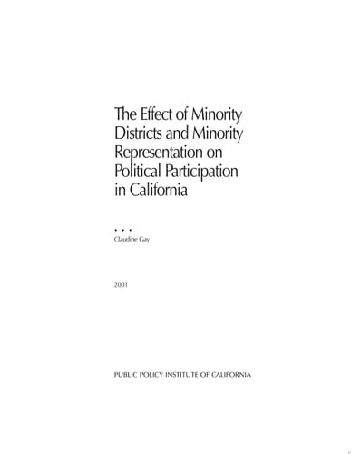 The Effect of Minority Districts and Minority Representation on Political Participation in California