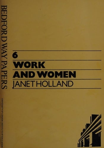 Work and Women: Review of Explanations for the Maintenance and Reproduction of Sexual Divisions (Bedford Way Papers)