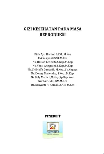 GIZI KESEHATAN PADA MASA REPRODUKSI