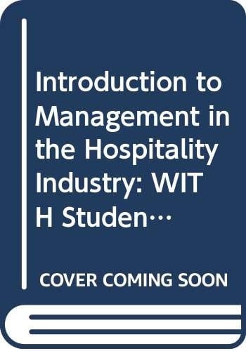 Introduction Management Hospitality Industry 8th Edition W/Student Access Card for WebCT - SET