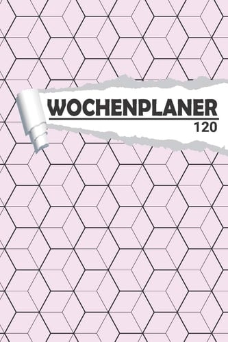 Wochenplaner Hexagon rosa Eleganter Terminplaner I DIN A5 I 120 Seiten I Undatiert I Wochenkalender I Organizer für Schule, Uni und Büro
