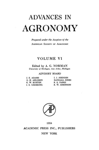 Advances in Agronomy: Volume 6