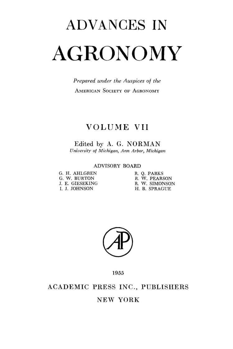Advances in Agronomy: Volume 7