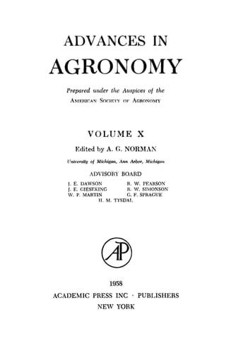 Advances in Agronomy: Volume 10
