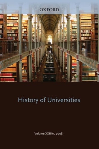 History of Universities: Volume XXIII/1 (History of Universities Series Book 23)