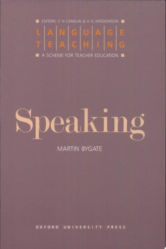 Language Teaching. A Scheme for Teacher's Education. Speaking