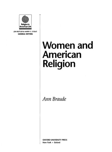 Women and American Religion (Religion in American Life)