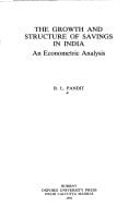The Growth and structure of savings in India: An econometric analysis