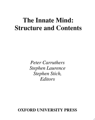 Innate Mind: Structure and Contents