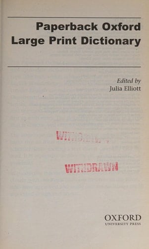 Oxford Large Print Dictionary