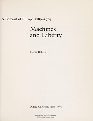 Machines and Liberty 1789-1914