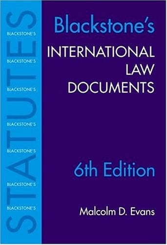International Law Documents (Blackstone's Statute Book Series)