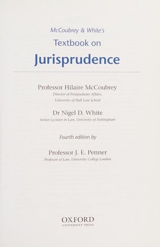 McCoubrey & White's Textbook on Jurisprudence