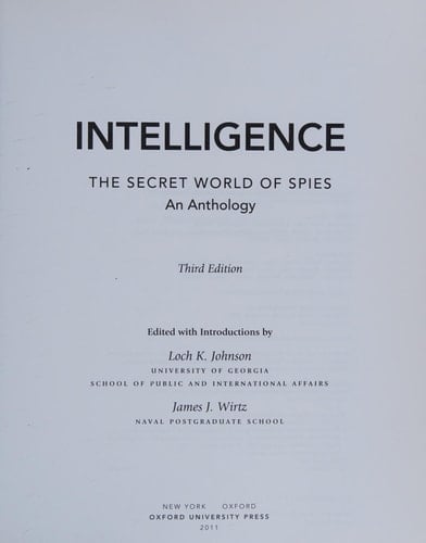Intelligence: The Secret World of Spies: An Anthology