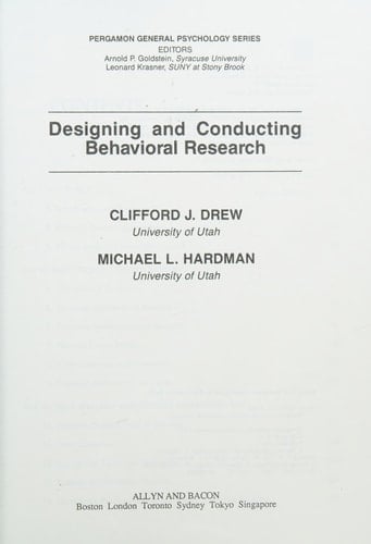 Designing and Conducting Behavioral Research