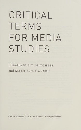 Critical Terms for Media Studies
