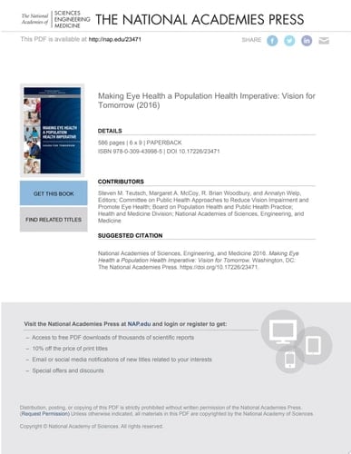 Making Eye Health a Population Health Imperative Vision for Tomorrow