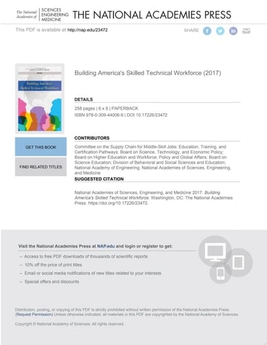 Building America's Skilled Technical Workforce