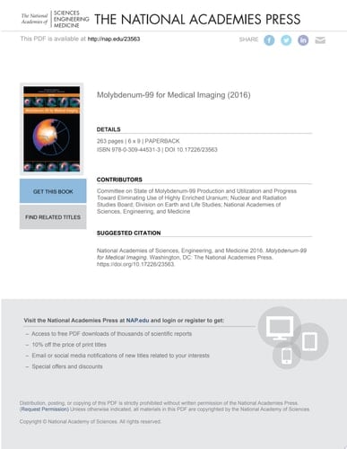 Molybdenum-99 for Medical Imaging
