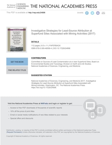 Investigative Strategies for Lead-Source Attribution at Superfund Sites Associated with Mining Activities