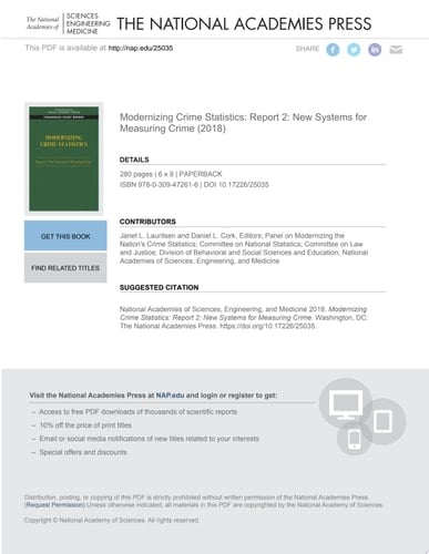 Modernizing Crime Statistics: Report 2 New Systems for Measuring Crime