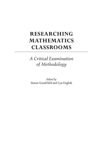 Researching Mathematics Classrooms