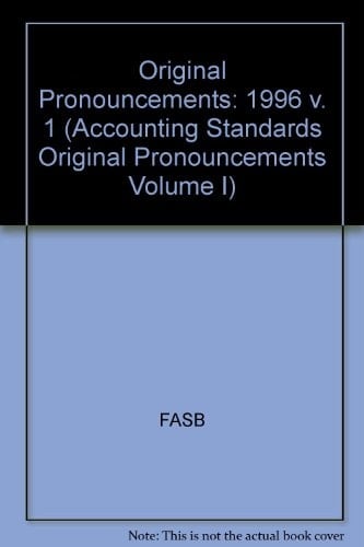 1996 Original Pronouncements FASB Statements