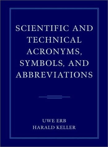 Scientific and Technical Acronyms, Symbols and Abbreviations