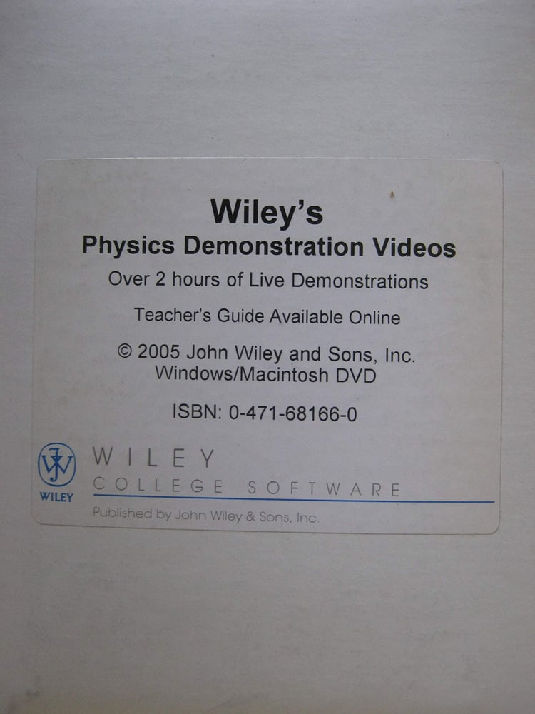 Wiley Physics Demonstration, DVD