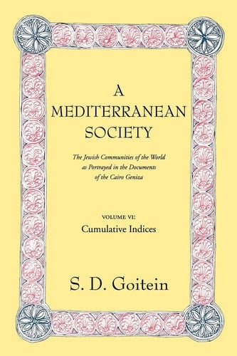 A Mediterranean Society, Volume VI The Jewish Communities of the Arab World as Portrayed in the Documents of the Cairo Geniza, Cumulative Indices