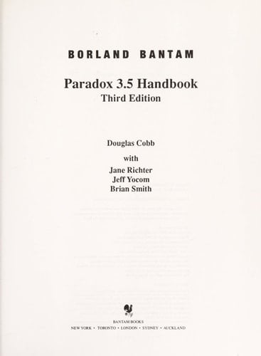 Paradox 3.5 Handbook