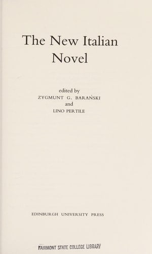 The New Italian Novel (Writers of Italy)