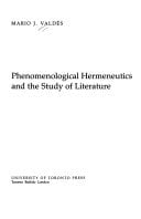 Phenomenological Hermeneutics and the Study of Literature (University of Toronto Romance Series)