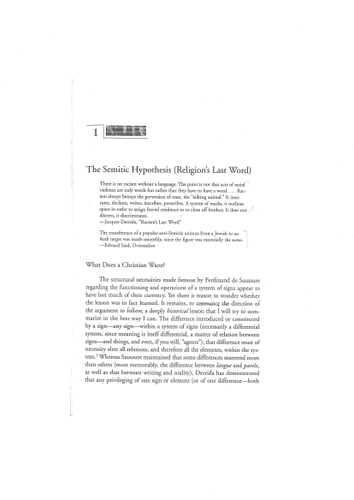Semites: Race, Religion, Literature (Cultural Memory in the Present)