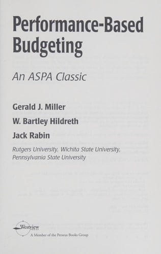 Performance Based Budgeting