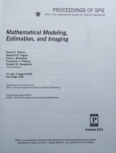 Mathematical Modeling, Estimation, and Imaging (Proceedings of Spie)