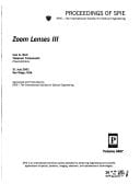 Zoom Lenses III (Proceedings of Spie)