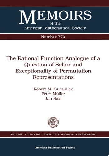The Rational Function Analogue of a Question of Schur and Exceptionality of Permutation Representations