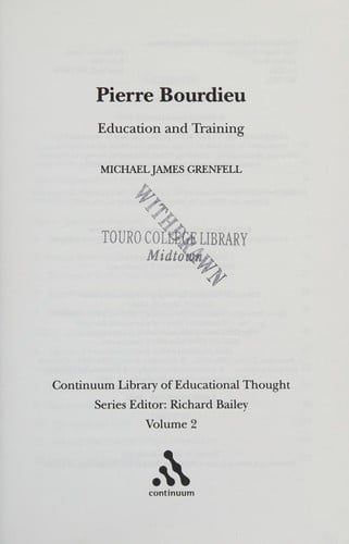 Pierre Bourdieu: education and training