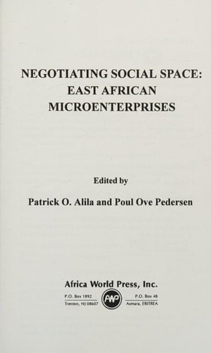Negotiating Social Space: East African Microenterprises