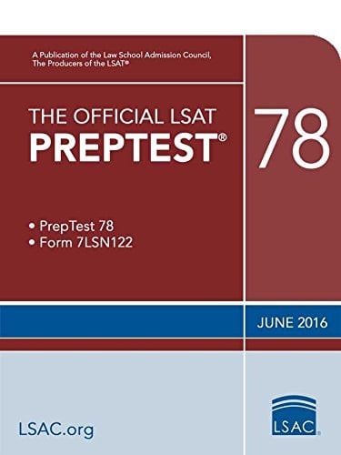 The Official LSAT PrepTest 78 (June 2016 LSAT)