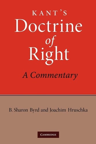 Kant's Doctrine of Right A Commentary