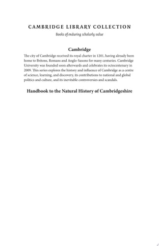 Handbook to the Natural History of Cambridgeshire
