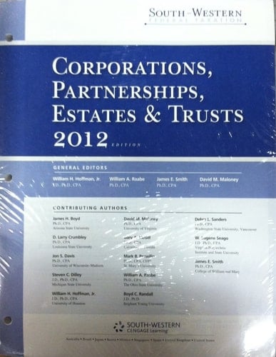 South-Western Federal Taxation 2012 Corporations, Partnerships, Estates and Trusts (with H&r Block @ Home, RIA Checkpoint 6-Months Printed Access Card, CPA Excel)